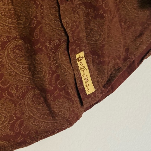 Vintage Larry Mahan Western Brown Paisley Cowboy Collection Rodeo Shirt Sz L - Picture 3 of 9